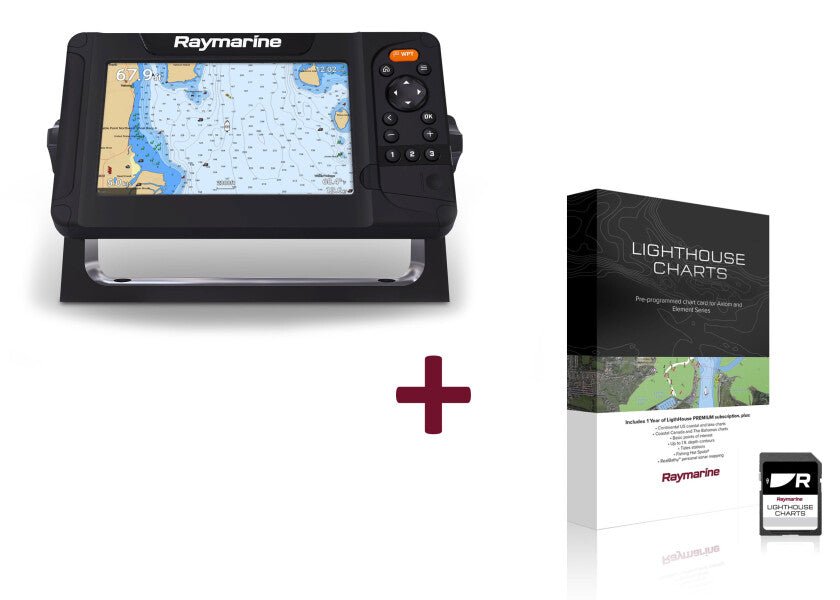 Element 7S – buttons, CHIRP sonar module, with lighthouse chart