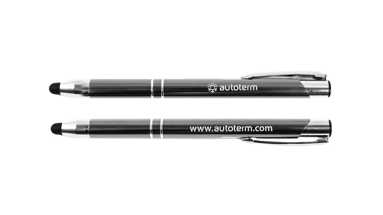 AUTOTERM pen with touchscreen tip – grey, blue ink