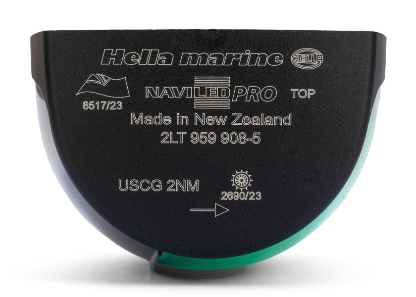HELLA MARINE NaviLED PRO Starboard Light – black – with wheel mark certification