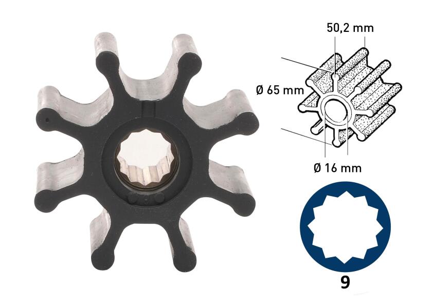 Impeller – nitrile, 8 blades, type 9