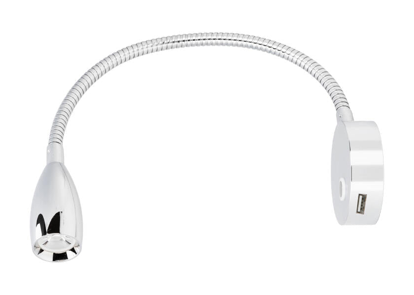 LED - læselampe / fleksibel arm / med berøringskontakt og USB - opladningsport - SejlStrøm