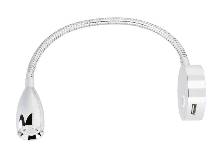 LED - læselampe / fleksibel arm / med berøringskontakt og USB - opladningsport - SejlStrøm