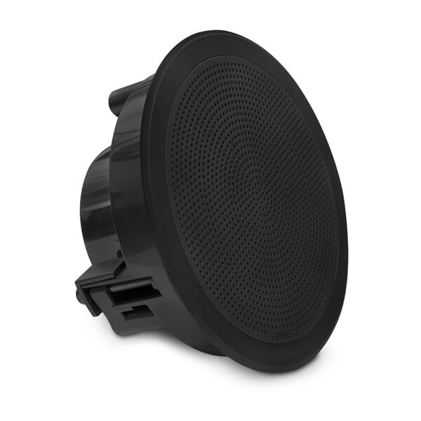 Fusion FM seriens marinehøjttalere, 6,5" 120 W rund, sort, planmonteret marinehøjttaler – produktbillede 3