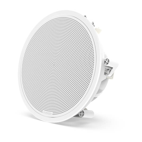 Fusion FM seriens marinesubwoofere, 10" 400 W rund, hvid, planmonteret marinesubwoofer – produktbillede 3