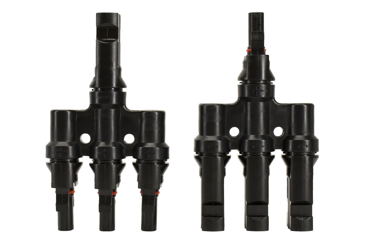 MC4 Trippelstik 3 - 1 Sæt (Plus / Minus) – Parallelkobling af 3 Solpaneler - SejlStrøm