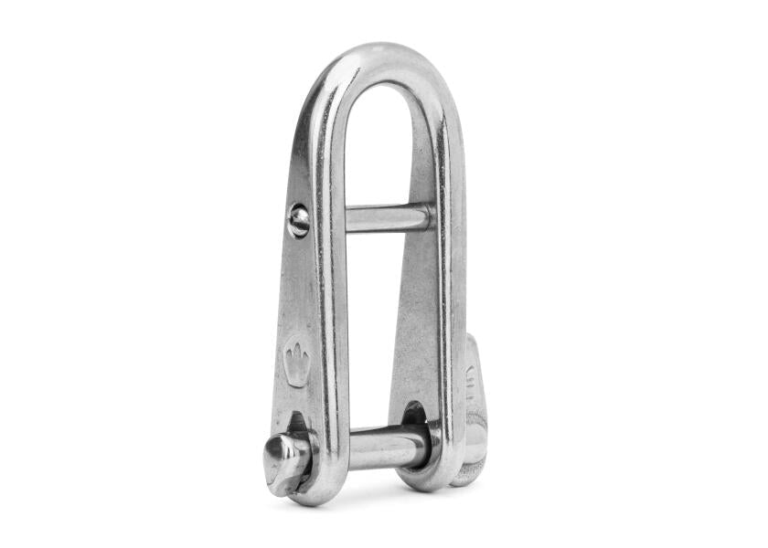 Stainless steel shackle with captive pin
