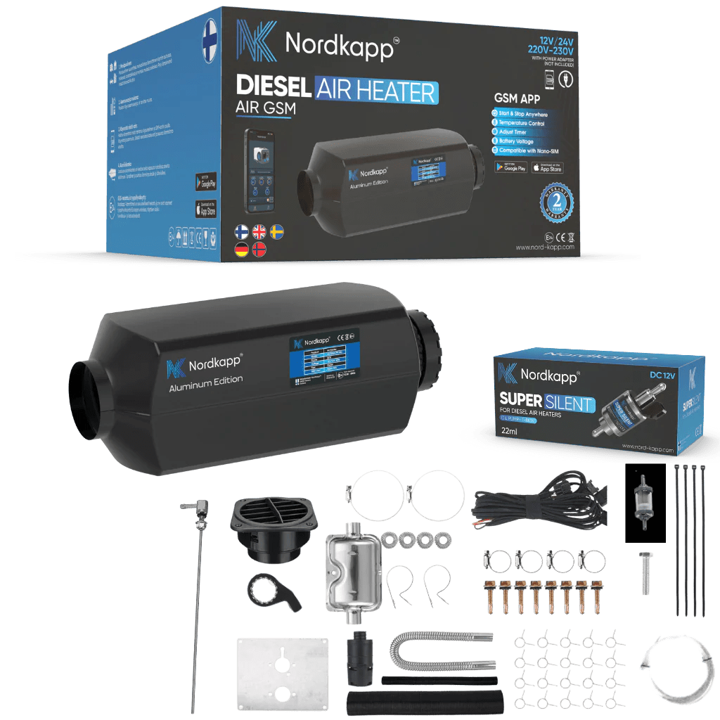 Nordkapp Dieselfyr 12V/24V 2kW – 4G/5G GSM fjernstyring - SejlStrøm