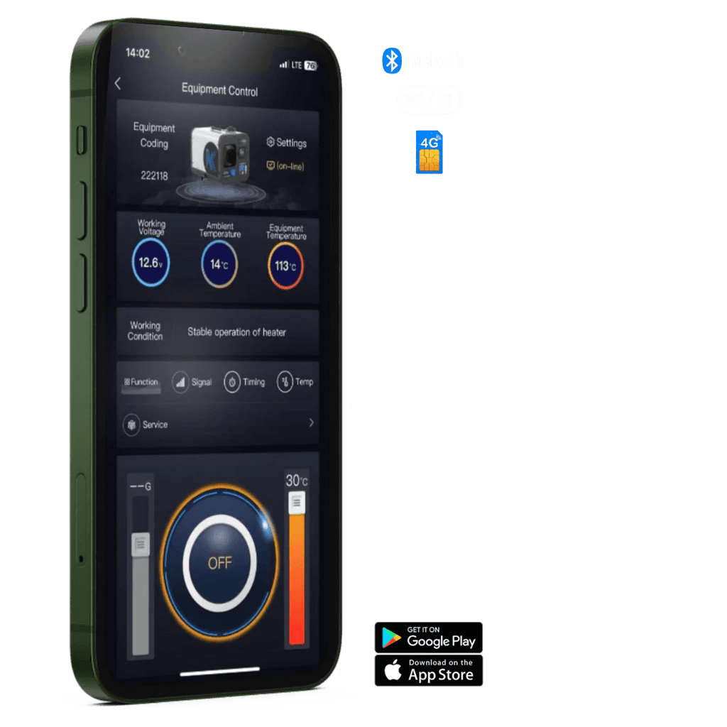 Nordkapp Dieselfyr 12V/24V 5kW 4G/5G GSM – Kraftig varme med fjernstyring over mobilnet - SejlStrøm