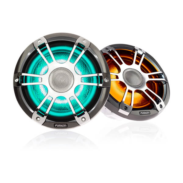 Fusion 6,5" 230 W koaksial marinehøjttaler, krom, CRGBW LED – produktbillede 3