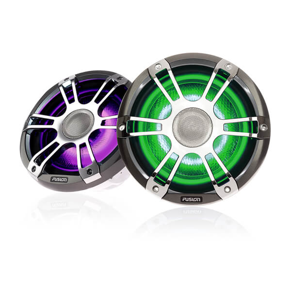 Fusion 6,5" 230 W koaksial marinehøjttaler, krom, CRGBW LED – produktbillede 4