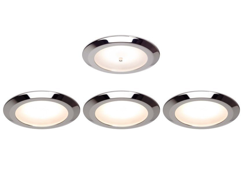 PREBIT EB12 - 2.0 Indbyggede LED - lys / blank - krom / sæt med 4 - SejlStrøm