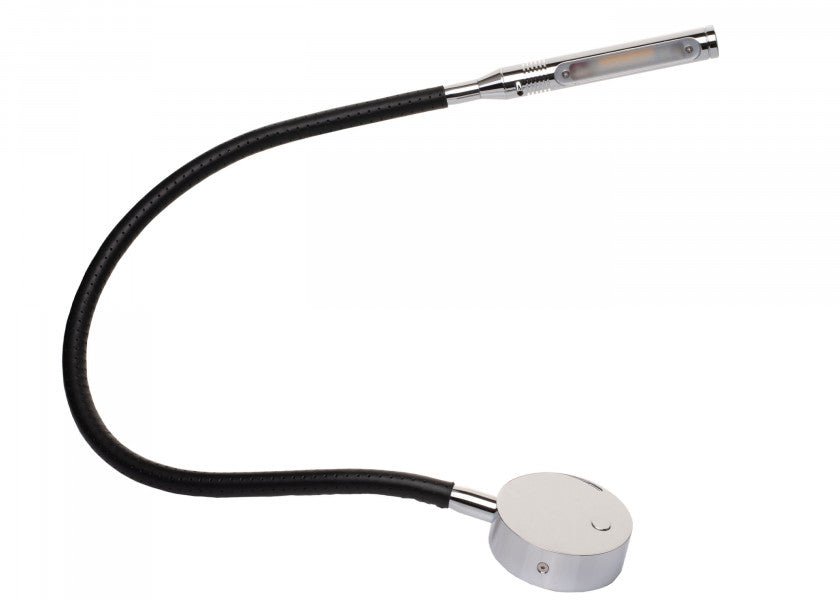 PREBIT LED Flexlight 07-1 – polished chrome with black leather trim