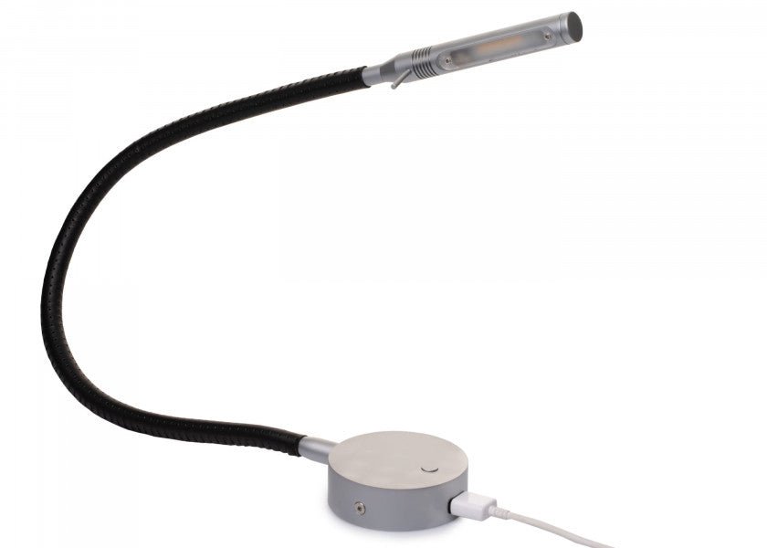 PREBIT LED Flexlight 07-1 USB – matt chrome with black leather cover
