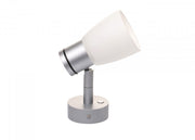 PREBIT R1 - 1 LED - påbygningslampe / mat krom, satinhvidt glas - SejlStrøm