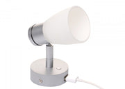 PREBIT R1 - 1 LED - påbygningslampe / mat krom, satinhvidt glas - SejlStrøm