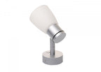 PREBIT R1 - 1 LED - påbygningslampe / mat krom, satinhvidt glas - SejlStrøm