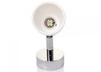 PREBIT R1 - 1 LED - påbygningslampe / poleret krom, satinhvidt glas - SejlStrøm