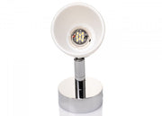 PREBIT R1 - 1 LED - påbygningslampe / poleret krom, satinhvidt glas - SejlStrøm
