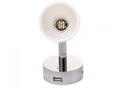 PREBIT R1 - 1 LED - påbygningslampe / poleret krom, satinhvidt glas - SejlStrøm