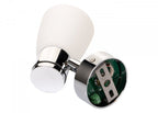 PREBIT R1 - 1 LED - påbygningslampe / poleret krom, satinhvidt glas - SejlStrøm
