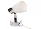 PREBIT R1 - 1 LED - påbygningslampe / poleret krom, satinhvidt glas - SejlStrøm