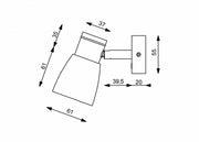 PREBIT R1 - 1 LED - påbygningslampe USB / mat krom, kridhvidt glas - SejlStrøm