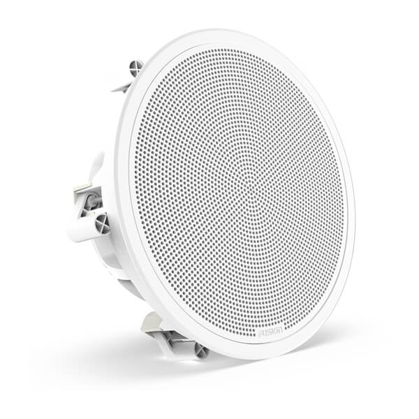 Fusion FM seriens marinesubwoofere, 10" 400 W rund, hvid, planmonteret marinesubwoofer – produktbillede 2