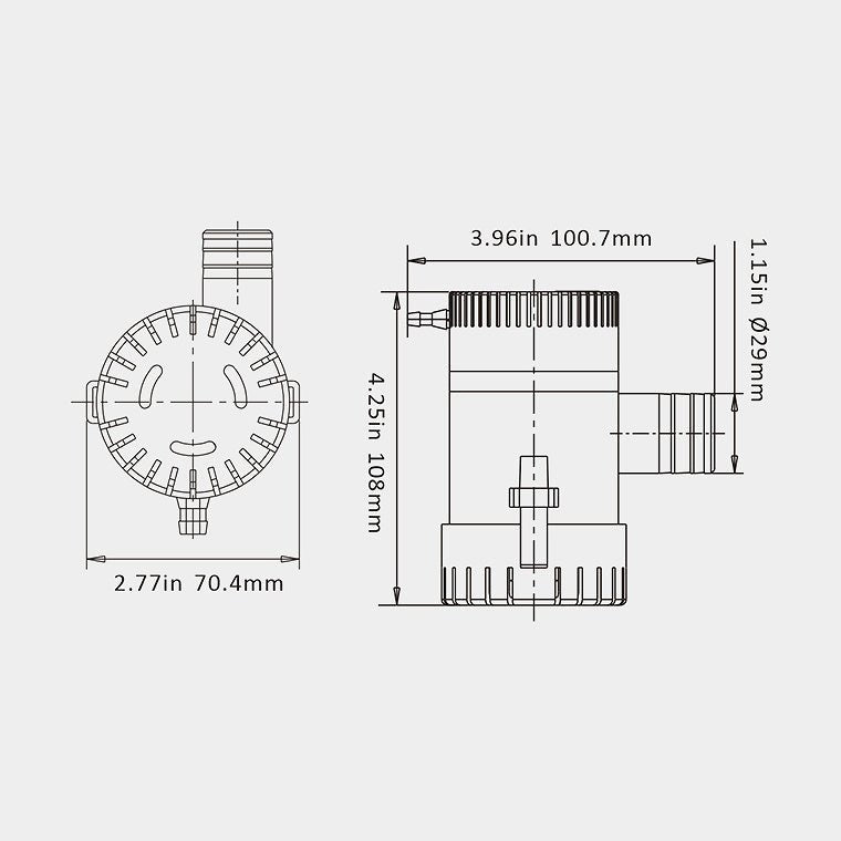 Seaflo 01 Lænsepumpe 1100 GPH (69 l/min) 12V Manuel - SejlStrøm