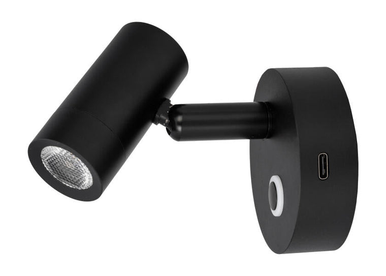 SEATEC LED - læselampe med berøringskontakt og USB - C - opladningsport / sort - SejlStrøm
