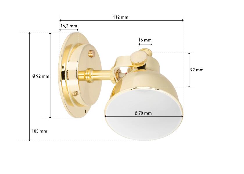SEATEC LED - læselampe med lysdæmper / aluminium - forgyldt - SejlStrøm
