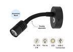 SEATEC LED - læselampe med lysdæmper og USB - C / sort / varm hvid - SejlStrøm