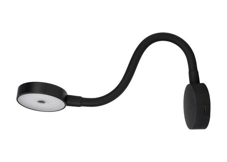 SEATEC LED - læselampe med lysdæmper og USB / sort - SejlStrøm