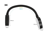 SEATEC LED Reading Light with Dimmer and USB – Black