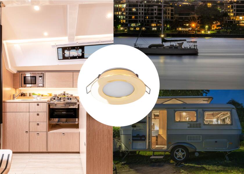 SEATEC LED loftslampe med kontakt / guldbelagt - SejlStrøm