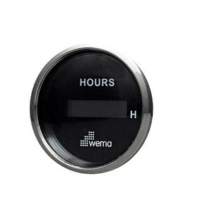 Wema Hour Meter LCD 12/24 Volt Black RF