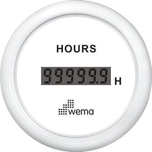 Wema Hour Meter LCD 12/24 Volt White