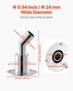 Skroggennemføring med vinkel i 316 Rustfrit Stål – Ø22 mm / Ø24 mm - SejlStrøm