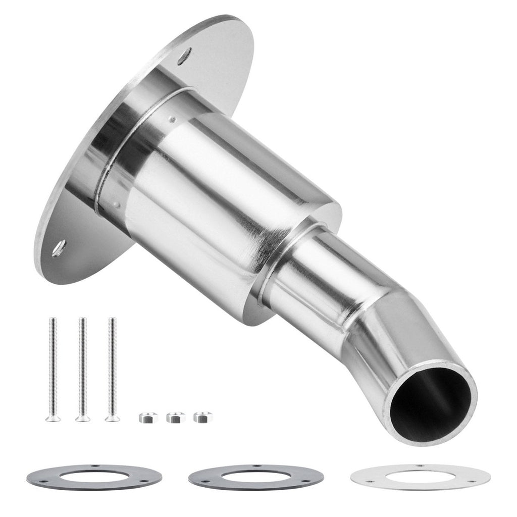 Skroggennemføring med vinkel i 316 Rustfrit Stål – Ø22 mm / Ø24 mm - SejlStrøm