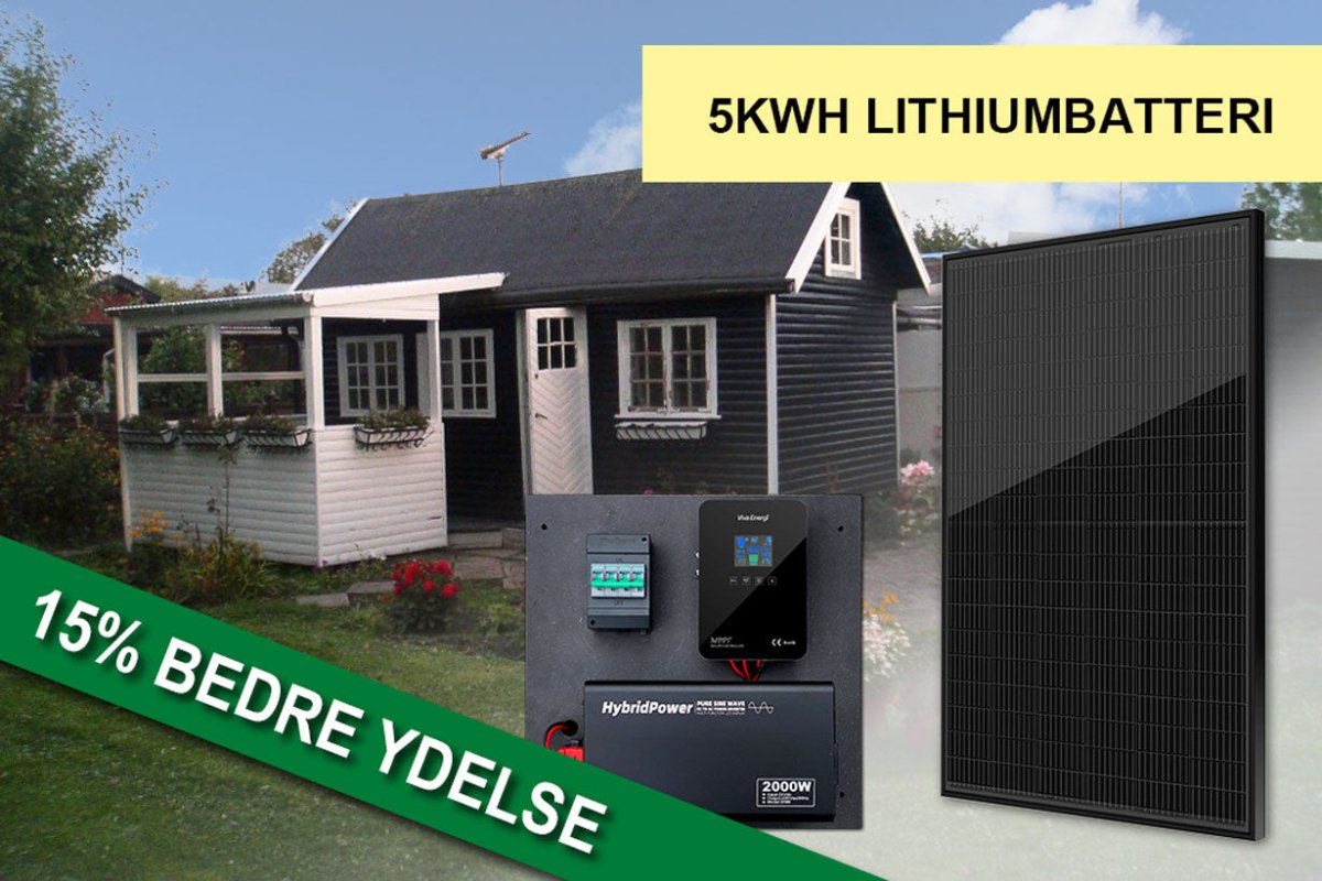 Solcelleanlæg til fritidshus / kolonihavehus – 230 V off‑grid - SejlStrøm