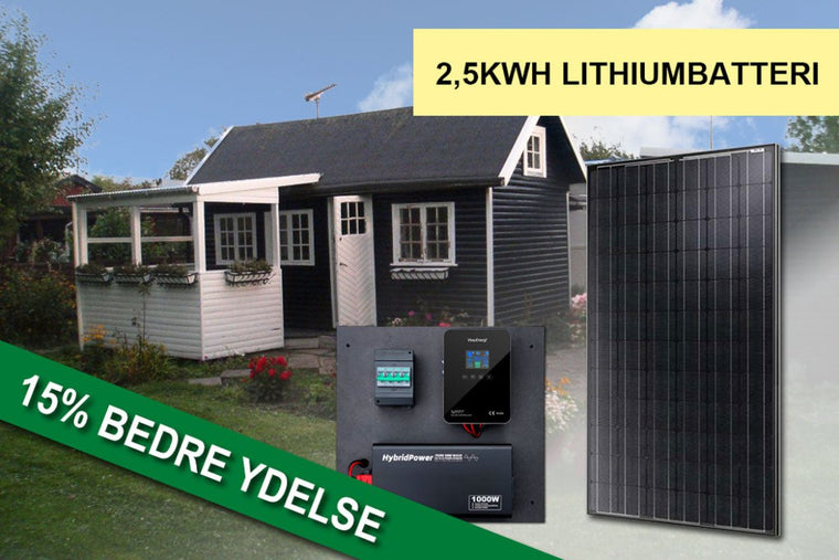 Solcelleanlæg til fritidshus / kolonihavehus – ca. 1,3–1,9 kWh daglig produktion (off - grid) - SejlStrøm