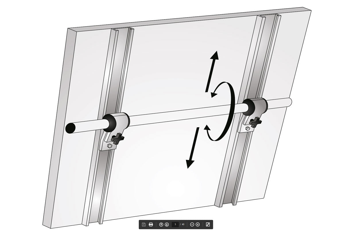 Solcellebeslag til Båd – Ræling 30 mm (Vipbart) - SejlStrøm