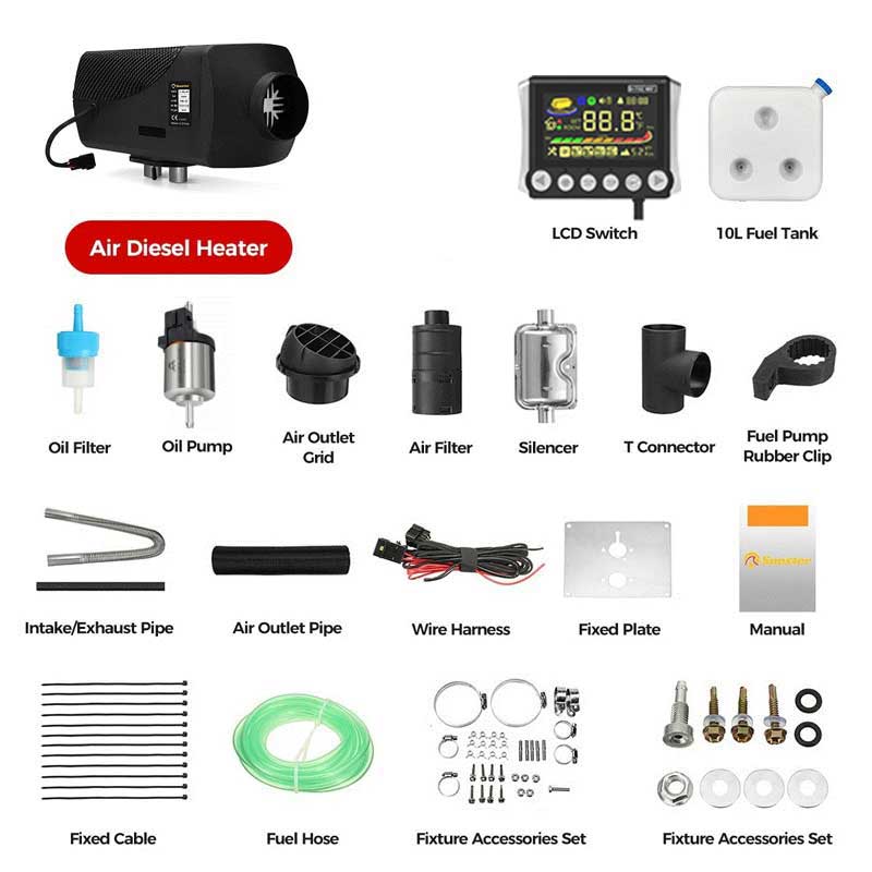 Sunster 8 kW Dieselfyr – WiFi & Bluetooth styring (12V / 24V) - SejlStrøm