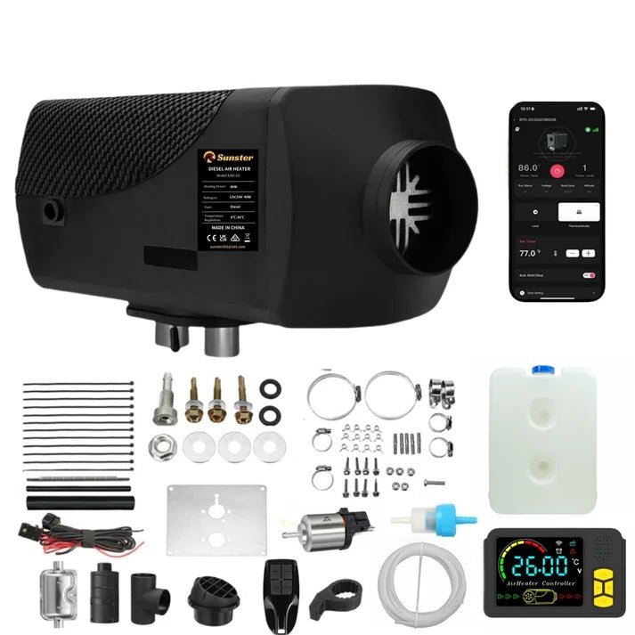 Sunster Dieselfyr 2kW 12/24V med Bluetooth - SejlStrøm