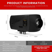 Sunster SH B2 2 kW dieselfyr – splitmodel med Bluetooth