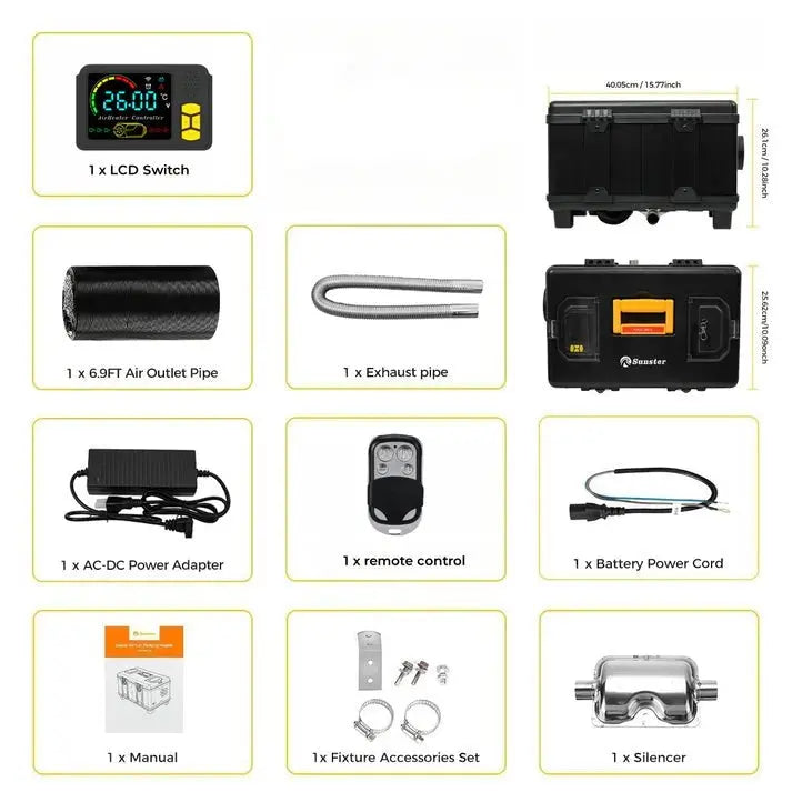 Sunster TB10 Black Edition 8 kW Toolbox Dieselfyr 12 V / 24 V & 110–240 V – Bluetooth - SejlStrøm