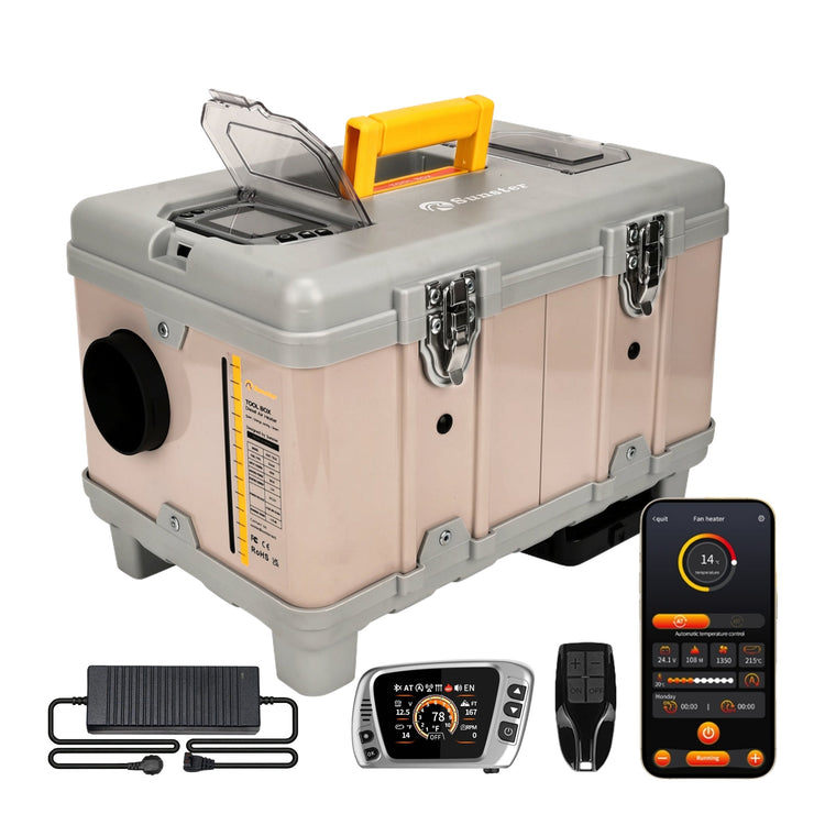 Sunster TB10 Pink 8 kW dieselfyr med Bluetooth og tilbehør