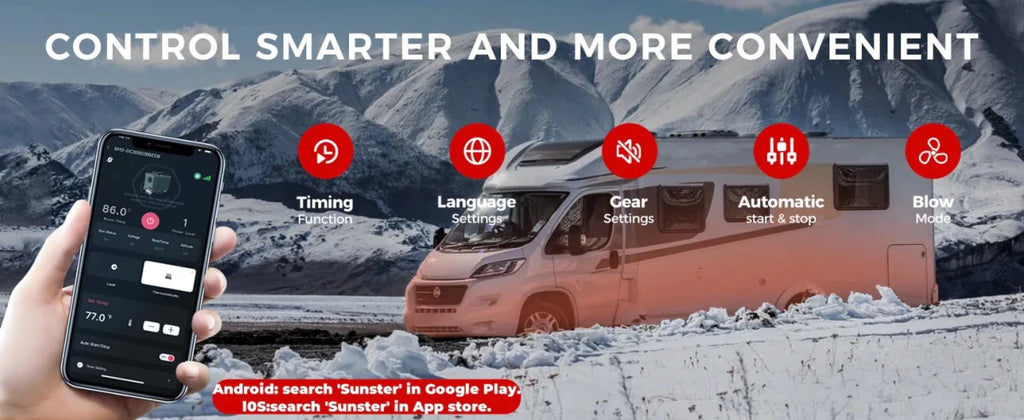 Sunster TB30 Diesel Heater 8KW 12/24V & 110–240V – Kraftfuld dieselvarmer med app‑styring - SejlStrøm