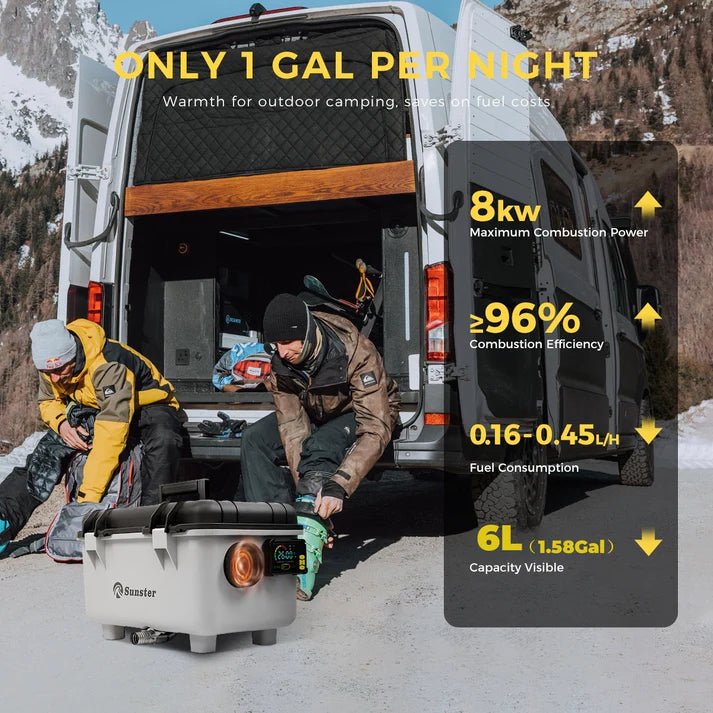 Sunster TB30 Diesel Heater 8KW 12/24V & 110–240V – Kraftfuld dieselvarmer med app‑styring - SejlStrøm