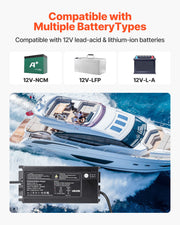 VEVOR IP68 Marine Battery Charger – 1 Bank at 10 A / 12 V