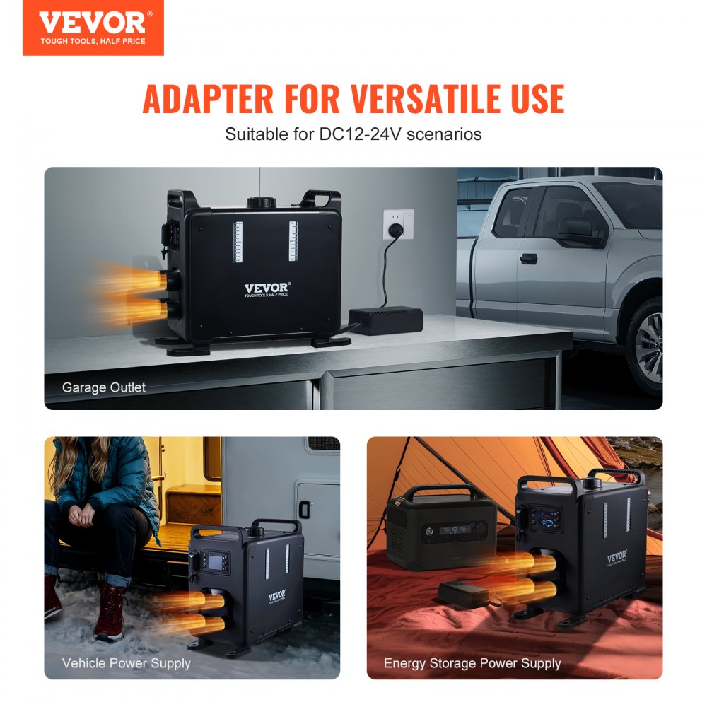 VEVOR dieselvarmer 8 kW 12/24 V – vertikal alt-i-én med CO-alarm – billede 2